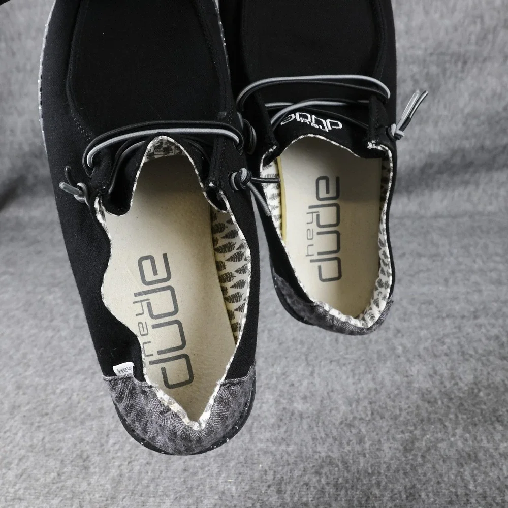 Hey Dude Wendy Shoes Womens Size 10 Black Canvas Slip On Lightweight Comfort
